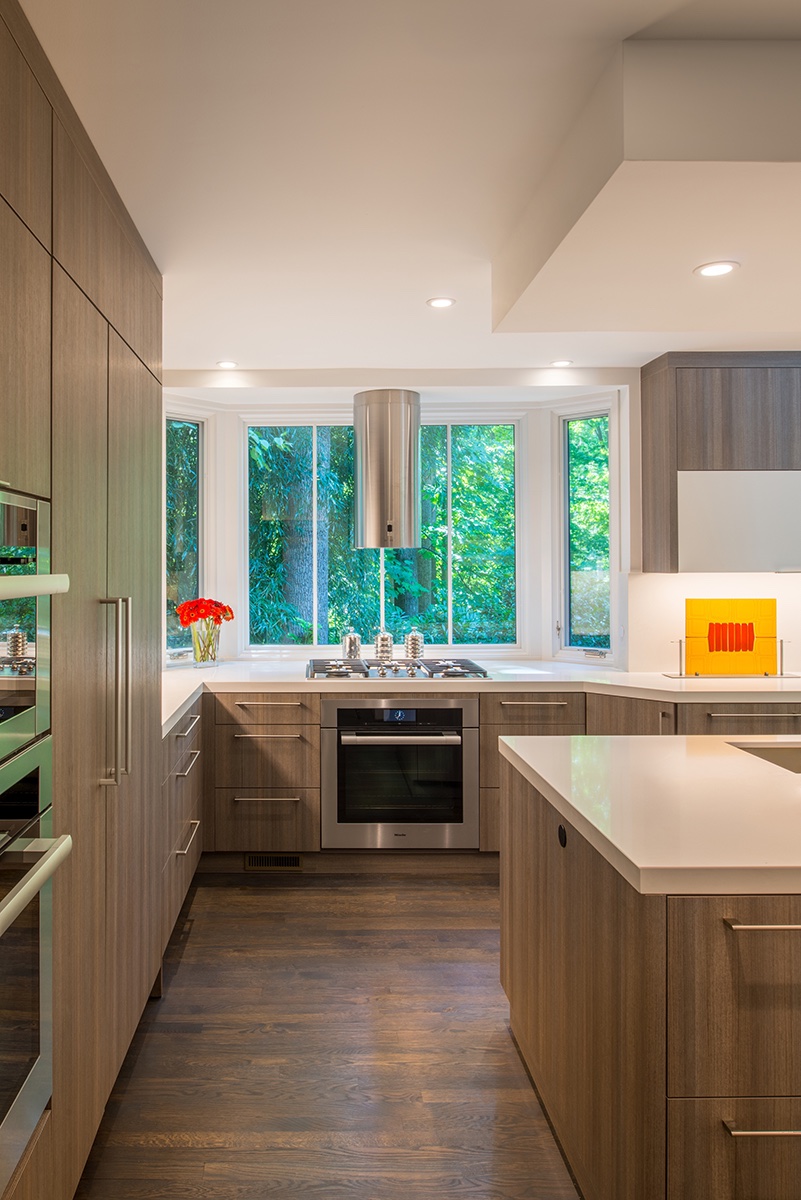 Kitchen renovation with large bay window