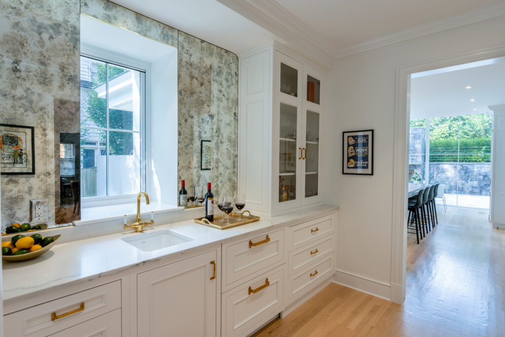 Butler's pantry in kitchen renovation in Bethesda, MD